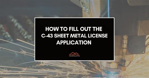 sheet metal license application|sheet metal license renewal.